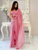 Onion Color Georgette Saree