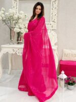 Pink Color Georgette Saree