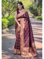 Magenta Color Banarasi Silk Saree