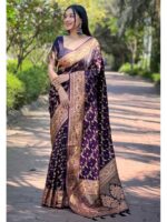 Purple Color Banarasi Silk Saree
