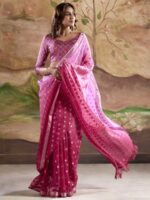 Pink Color Georgette Saree