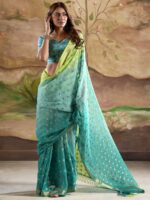 Sea Green Color Georgette Saree