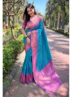 Sky Blue Color Soft Silk Saree