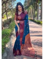 Blue Color Soft Silk Saree
