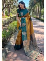 Mustard Color Soft Silk Saree