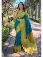 Rama Color Soft Silk Saree