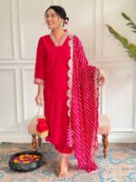 Red Color Readymade Salwar Suit