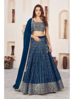 Blue Color Georgette Lehenga Choli