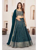 Green Color Georgette Lehenga Choli