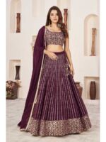 Maroon Color Georgette Lehenga Choli