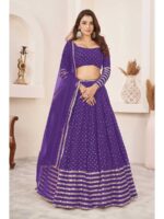 Purple Color Georgette Lehenga Choli