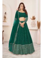 Teal Green Color Georgette Lehenga Choli