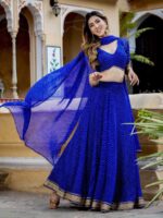 Blue Color Georgette Lehenga Choli