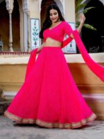 Pink Color Georgette Lehenga Choli