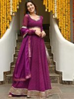 Purple Color Georgette Lehenga Choli