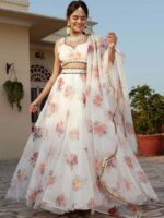 White Color Organza Lehenga Choli
