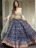 Blue Color Art Silk Lehenga Choli