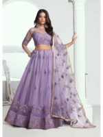 Lavender Color Butterfly Net Lehenga Choli