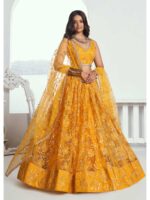 Yellow Color Butterfly Net Lehenga Choli