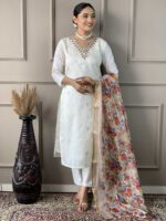 White Color Readymade Salwar Suit