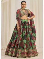 Green Color Organza Lehenga Choli
