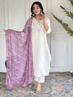 White Color Readymade Salwar Suit