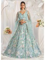 Lime Green Color Net Lehenga Choli