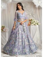 Mauve Color Net Lehenga Choli
