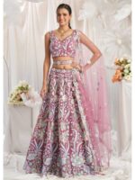Dusty Pink Color Net Lehenga Choli