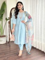 Sky Blue Color Readymade Salwar Suit