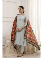 Sky Grey Color Readymade Salwar Suit