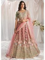Pink Color Tissue Lehenga Choli