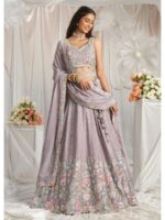 Mauve Color Chiffon Lehenga Choli