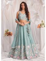 Sea Green Color Chiffon Lehenga Choli