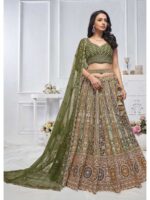 Green Color Soft Net Lehenga Choli
