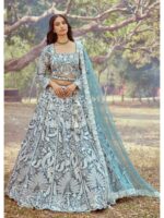 Teal Color Satin Lehenga Choli