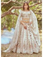 Cream Color Tissue Lehenga Choli