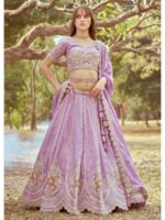 Lavender Color Tissue Lehenga Choli