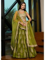 Green Color Art Silk Lehenga Choli