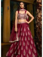 Maroon Color Art Silk Lehenga Choli
