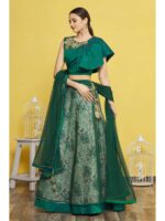 Emerald Green Color Jacquard Silk Lehenga Choli
