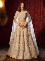 Beige Color White Lehenga Choli