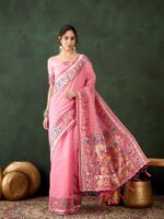 Pink Color Poly Cotton Saree