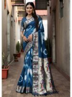 Firozi Color Paithani Silk Saree
