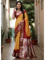 Mustard Color Dola Silk Saree