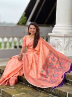 Peach Color Paithani Silk Saree