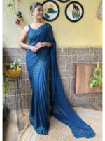 Blue Color Georgette Saree