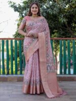Pink Color Pashmina Saree