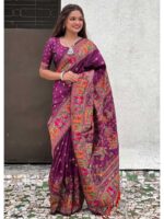 Purple Color Pashmina Silk Saree