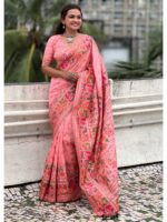 Peach Color Pashmina Silk Saree